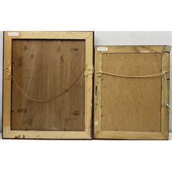 Robert Wood (British 20th century) after Atkinson Grimshaw: Moonlight Street scenes, two oils on board signed and dated (19)94/97, 46cm x 37cm (2)