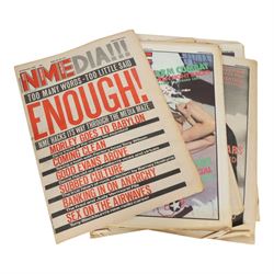 1980s music magazines, including seventeen 1982 Record Mirror examples and one-hundred and forty nine NME magazines spanning years 1980 to 1986
