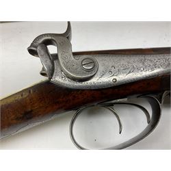 William Ling of London 15-bore double barrel side-by-side percussion shotgun, No.168, the 74cm (29