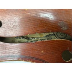 1920s Czechoslovakian violin, bearing label for Antonius Stradivarius Faciebat Anno 1826