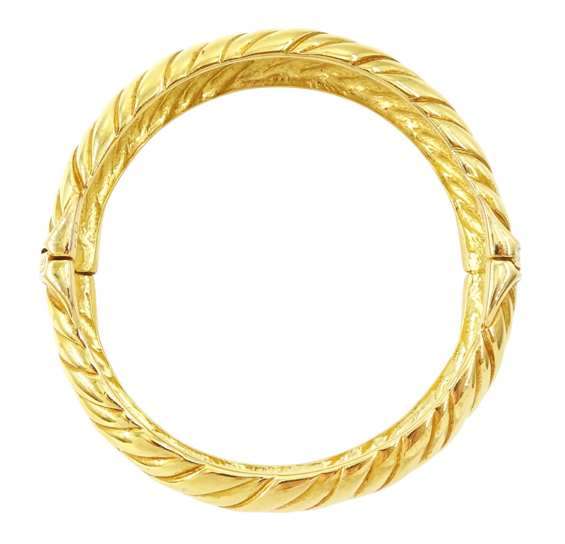 Yves Saint Laurent gilt metal 'quilted' bangle