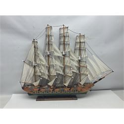 Wooden scale model model of a galleon 'Fragata Siglo XVIII ship, together with three mast scratch built ship and one other, fragata H78cm