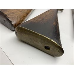 19th century Indian .577 Enfield muzzle loading rifle, proofed for 26-bore, the 98.5cm barrel with three barrel bands and later ram rod L140cm overall; 19th century Belgian side-by-side double barrel percussion shotgun, approximately 20-bore, with 74cm barrels and studded walnut stock, lock plate marked 'Liege 1868' and 'V. Gulikers-Maquinay' L117cm overall; and another side-by-side double barrel shotgun by Smythe with underlever opening (3)