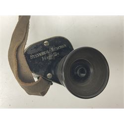 Steinhil-Munchen Vergr.19x monocular in case, together with cased pair of binoculars