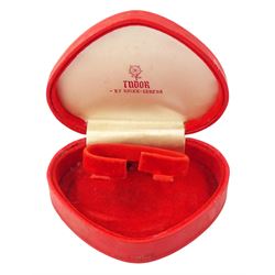 Tudor Royal ladies 9ct gold manual wind wristwatch, silvered dial with baton hour markers, Chester 1960, the back case engraved E.M.Timmis, on integral Rolex 9ct gold fancy link bracelet, hallmarked, boxed