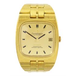 Omega Constellation gentleman's 18ct gold automatic wristwatch, champagne dial, with baton...