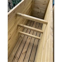 Large Ruby rectangular tanalised timber planter  - THIS LOT IS TO BE COLLECTED BY APPOINTMENT FROM DUGGLEBY STORAGE, GREAT HILL, EASTFIELD, SCARBOROUGH, YO11 3TX