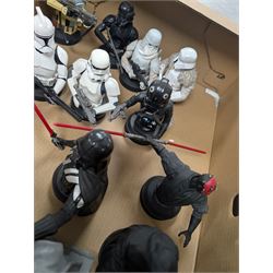 Large collection of Star Wars figures, including bobble heads, Disney busts, Funko etc, together with a collection of loose empty boxes in five boxes