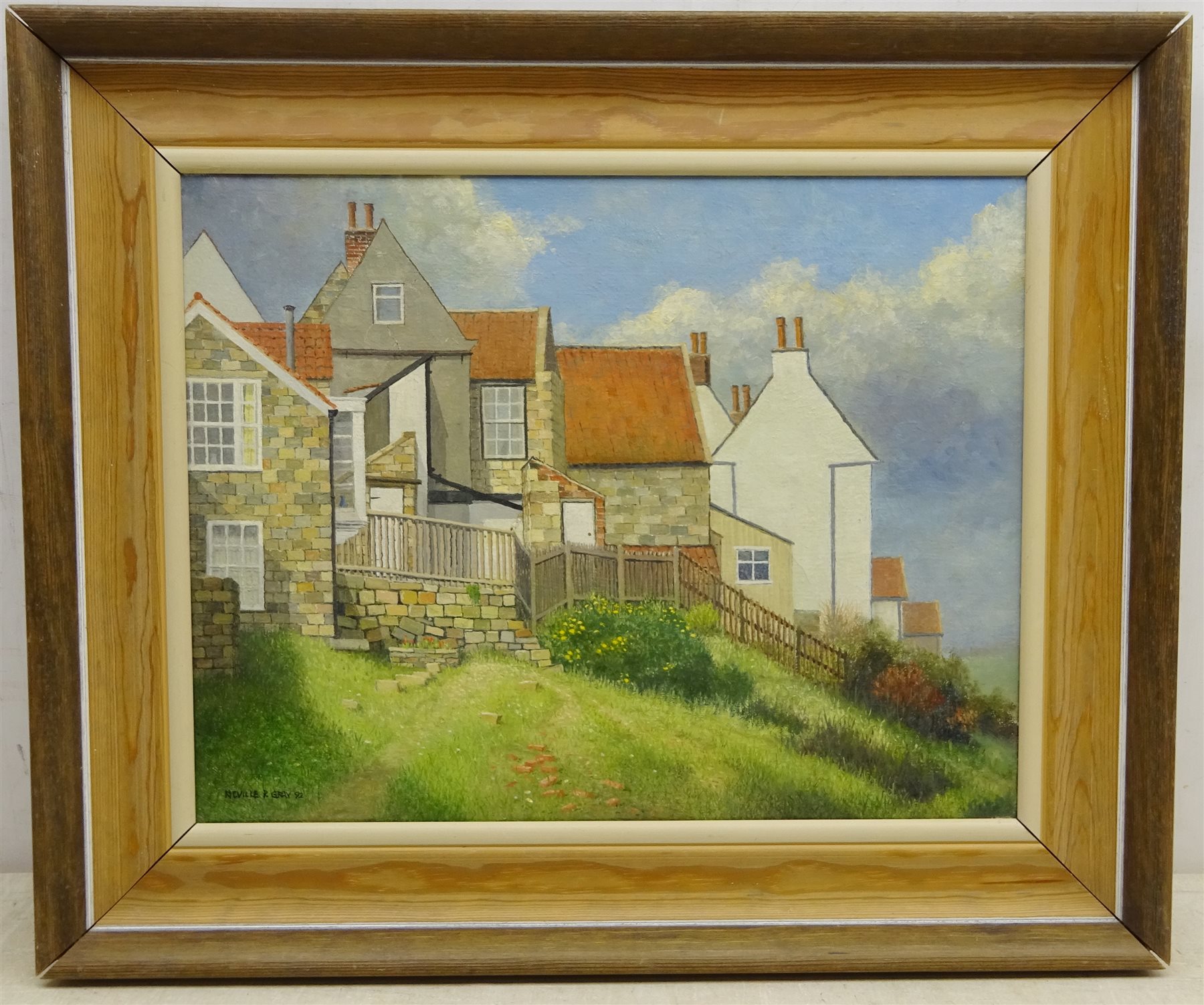 Neville R Gray (British 20th century) 'Old Cottages, Robin Hoods Bay