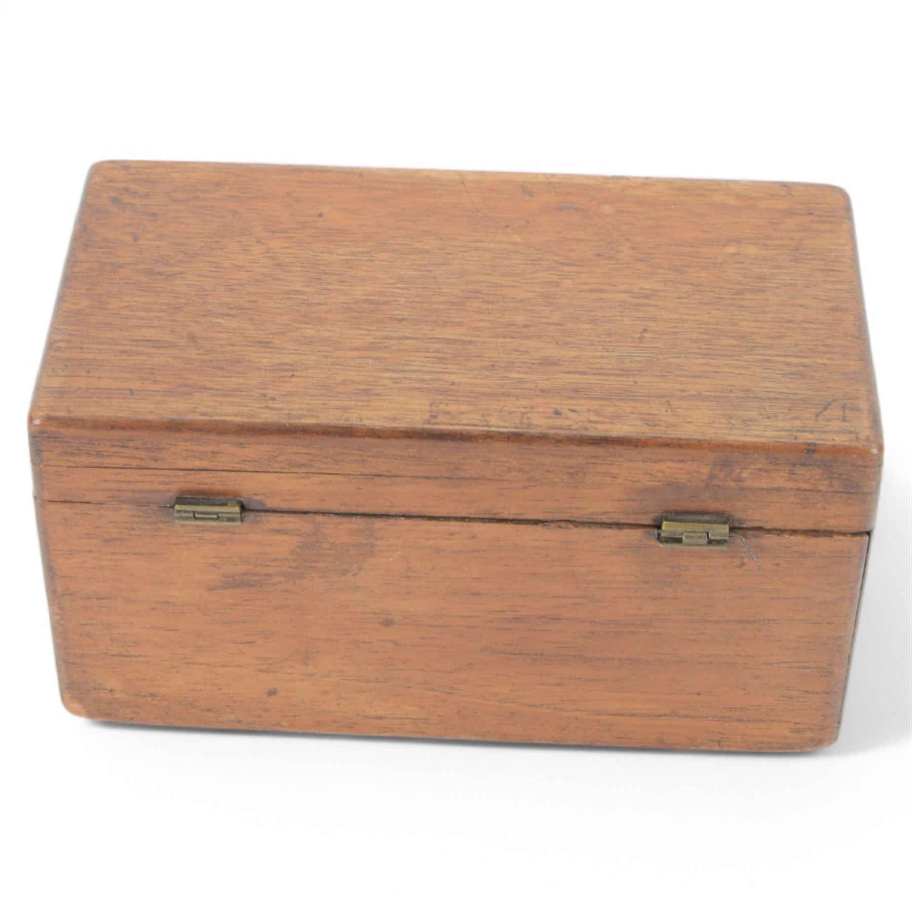 Victorian writing slope, with Turnbridge-ware styled Inlaid borders to the front and lid, opening to reveal and ebonised interior with letter rack, removable tray and writing slope and two further wooden boxes