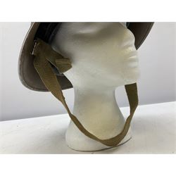 WW2 British Mk III steel combat helmet with textured finish and original liner