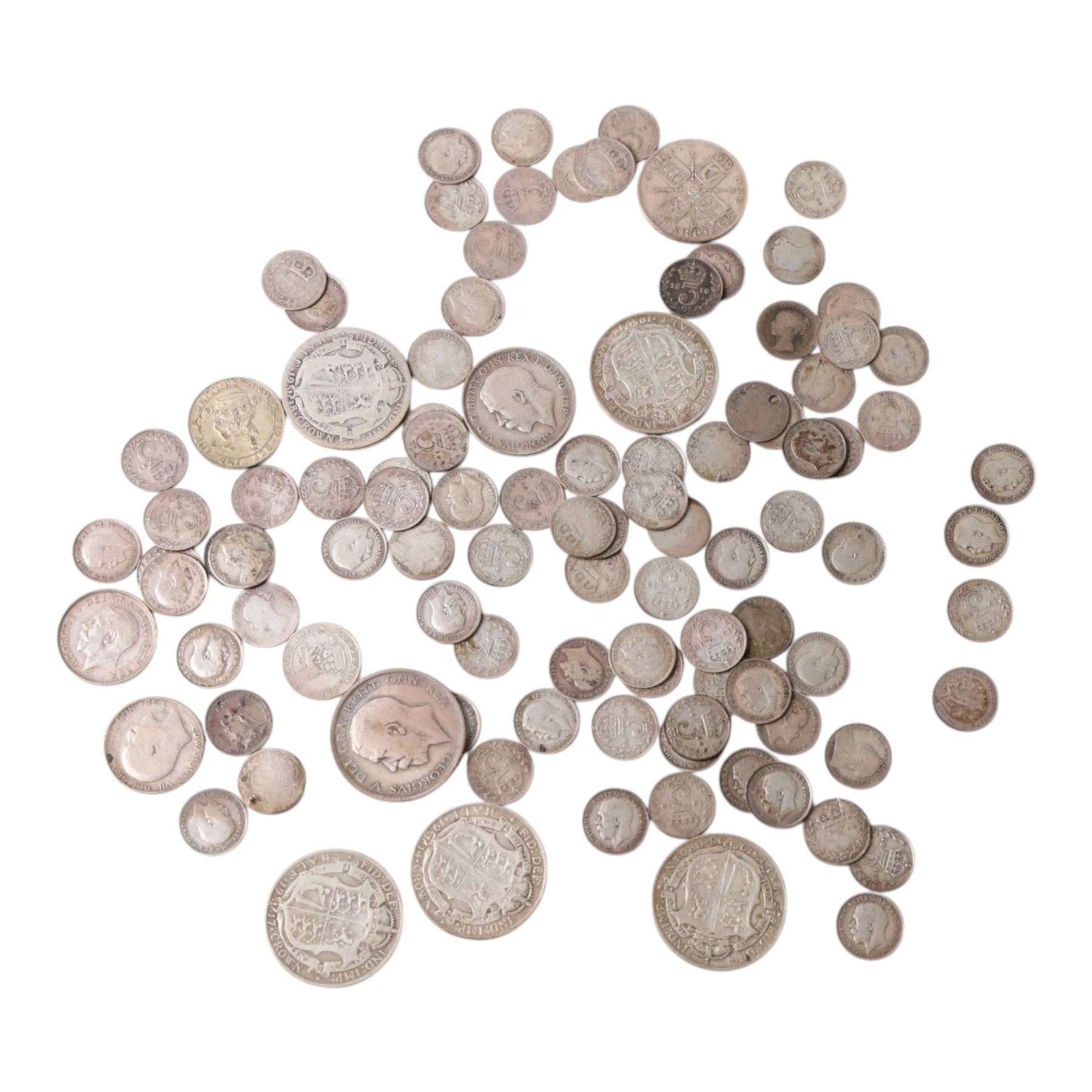 Approximately 248 grams of Great British pre-1920 silver coins