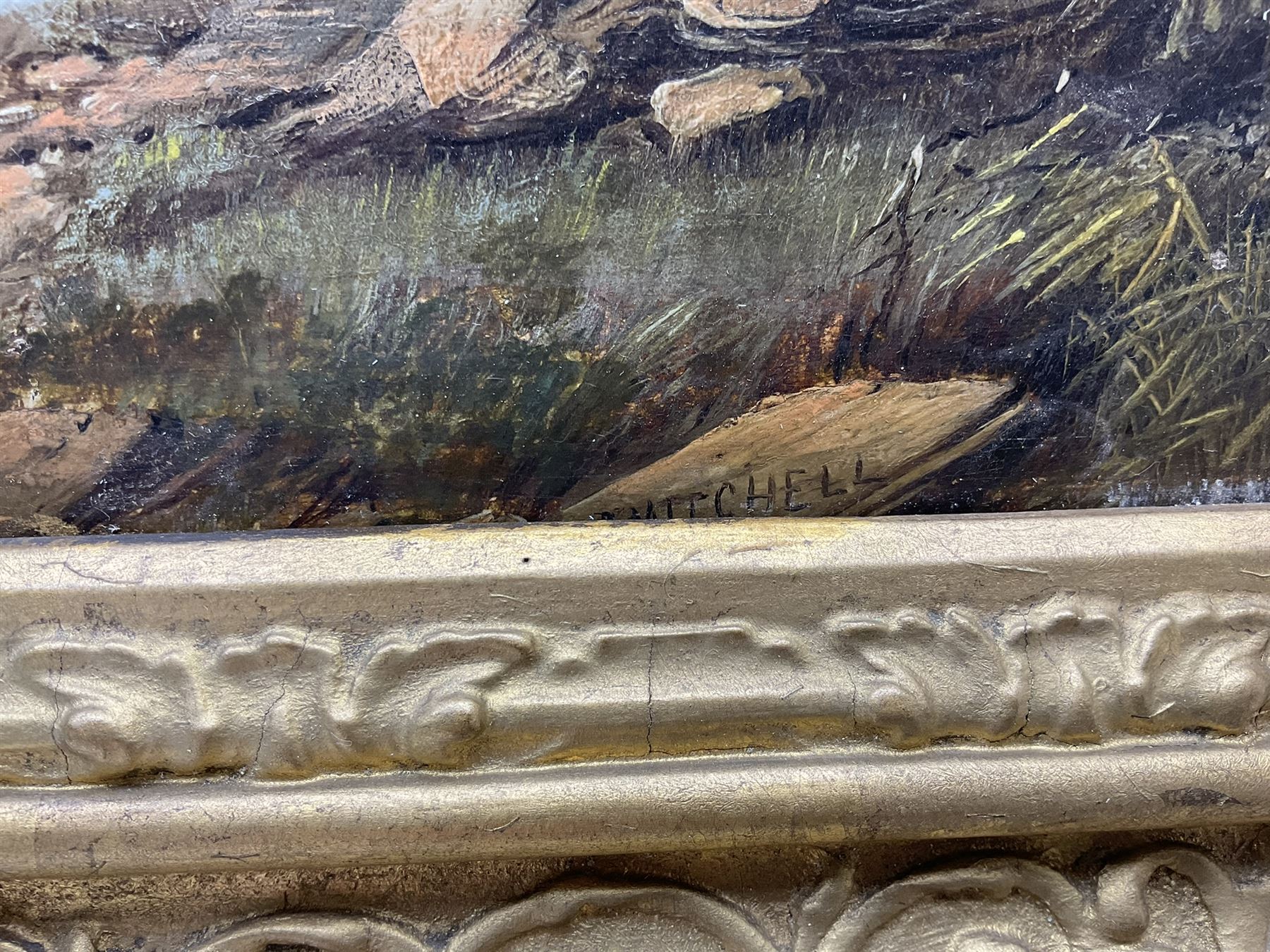 William Mitchell of Maryport (British 1806-1900): Waiting for the Ferry on Lake Windermere, oil on canvas signed and indistinctly dated 1854, 46cm x 82cm 
Provenance: with John Simpson, Ryland Fine Art, Driffield, receipt verso