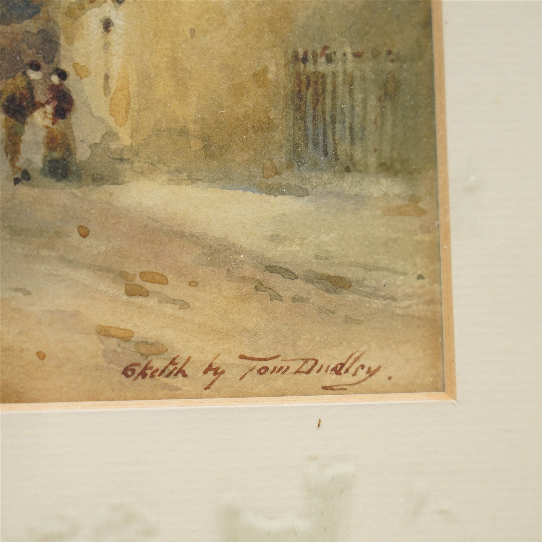 Thomas 'Tom' Dudley (British 1857-1935): 'Spen Lane - York', watercolour sketching signed and inscribed 22cm x 15cm