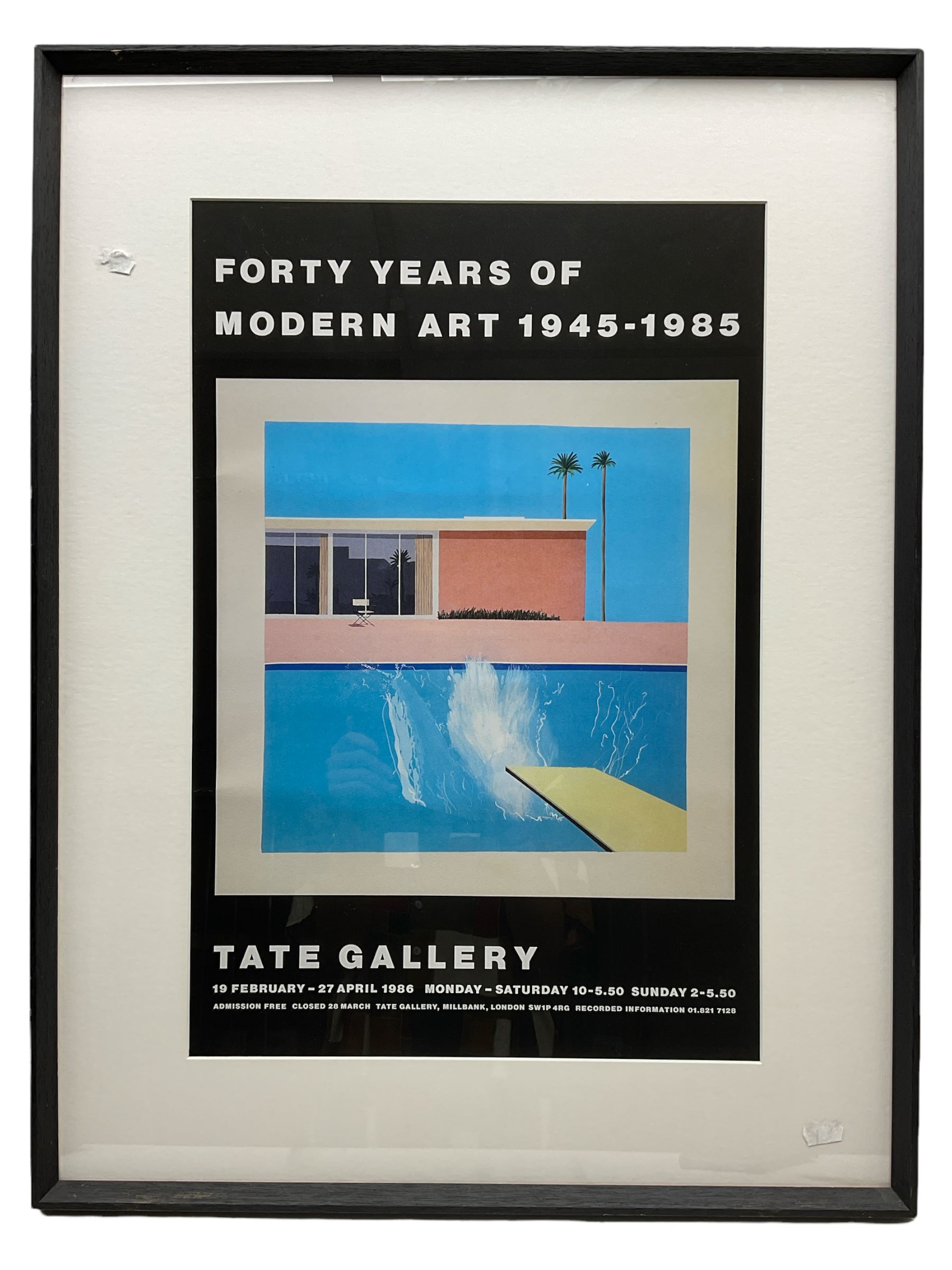 After David Hockney (British 1937-): 'Forty Years of Modern Art 1945-1985' - Tate Gallery Exhibition Poster, colour print 55cm x 37cm