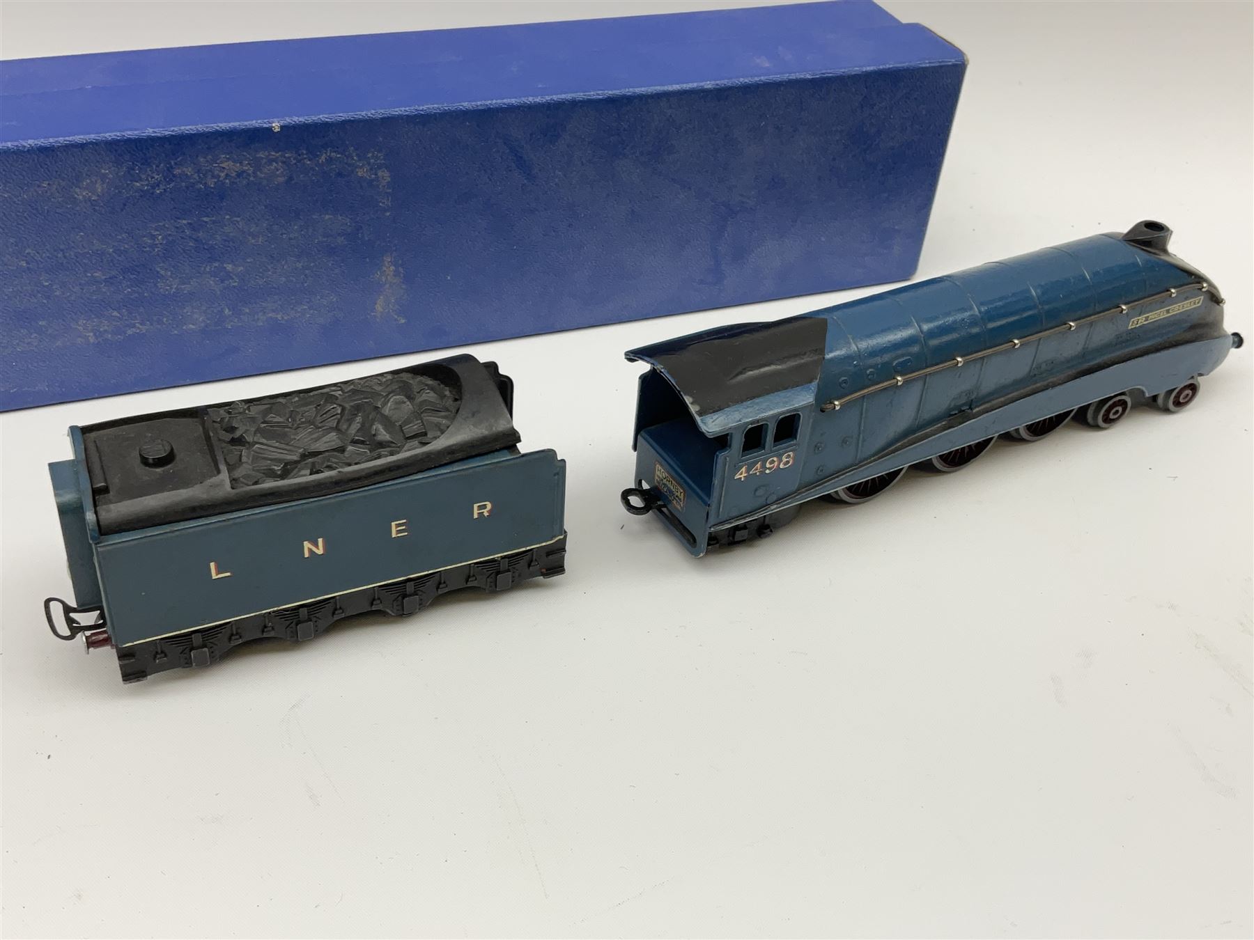 Hornby Dublo - three-rail pre-war A4 Class 4-6-2 locomotive 'Sir Nigel Gresley' No.4498; in modern collector's blue box