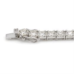 18ct white gold diamond bracelet, set with thirty-eight round brilliant cut diamonds, stamped 750, total diamond weight approx 11.45 carat