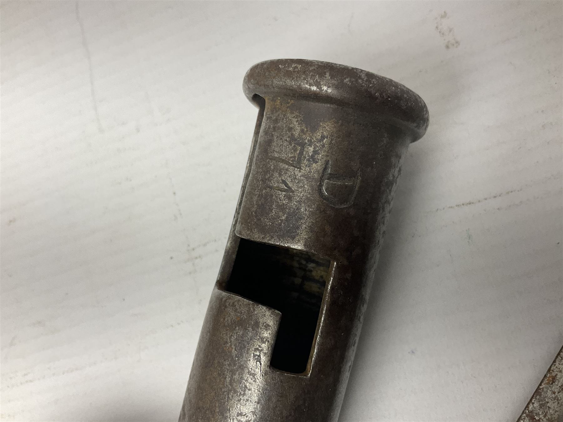 Early 19th century British Brown Bess musket rifle socket bayonet with zigzag fitting stamped D71 and triangular blade stamped 270 L55cm overall; and two other 19th century socket bayonets; no scabbards (3)