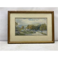 George Fall (British 1845-1925): 'Patterdale', watercolour signed titled and dated 1886, 22cm x 41cm