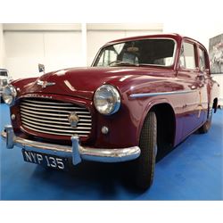 1953 Hillman Minx Saloon

Registration: NYP 135
Engine: 1,265cc petrol
Transmission: Manual, column change
Odometer reading: 37,553 miles
Colour: Maroon red
Interior: Cream
Former keepers: 3
V5C: Present
Keys: One

A 1953 Hillman Minx four-door saloon, finished in maroon red with a contrasting cream interior.

Powered by a 1,265cc petrol engine with manual column-change transmission. The Smiths speedometer displays 37,553 miles, although this mileage has not been independently verified.

The vehicle has previously been restored and presents with glossy maroon paintwork, cream bench seating and a period dashboard and steering wheel. The engine bay is painted to match the exterior and appears generally tidy. The underside has been coated or undersealed in places, with the chassis, floor sections, suspension and exhaust visible in the accompanying photographs.

At the time of cataloguing, the engine turned over but did not start.

Features

• 1,265cc petrol engine
• Manual column-change transmission
• Right-hand drive
• Four-door saloon body
• Maroon red exterior
• Cream bench-seat interior
• Smiths instrumentation
• Period dashboard controls
• Steel wheels with chrome hubcaps
• Chrome bumpers and exterior trim
• Rear-hinged bonnet
• Leaf-spring suspension

History and Documentation

• V5C registration document present
• Three former keepers recorded
• One key
• Pitman’s handbook included

Condition

The vehicle is presented in restored condition. The maroon paintwork retains a good overall gloss, with some age-related marks and imperfections visible on closer inspection.

The cream interior presents well overall, with signs of age and use to the upholstery, carpets, dashboard and controls. Some surface deterioration and pitting are visible to areas of the chrome and brightwork.

The engine bay appears tidy, although some wiring and ancillary components appear non-original or subsequently renewed. The underside has received protective coating or underseal in areas. Prospective purchasers should inspect the structure, chassis, floor, suspension and mechanical components carefully.

At the time of cataloguing, the engine turned over but did not start. The vehicle has not been mechanically inspected or road tested by the auctioneers.

Prospective purchasers should satisfy themselves as to the vehicle’s condition, specification, originality, mileage, identity and roadworthiness before bidding.

This vehicle forms part of the Estate of the Late John Sills and is offered for sale by the Executors, confirming a genuine reason for sale.