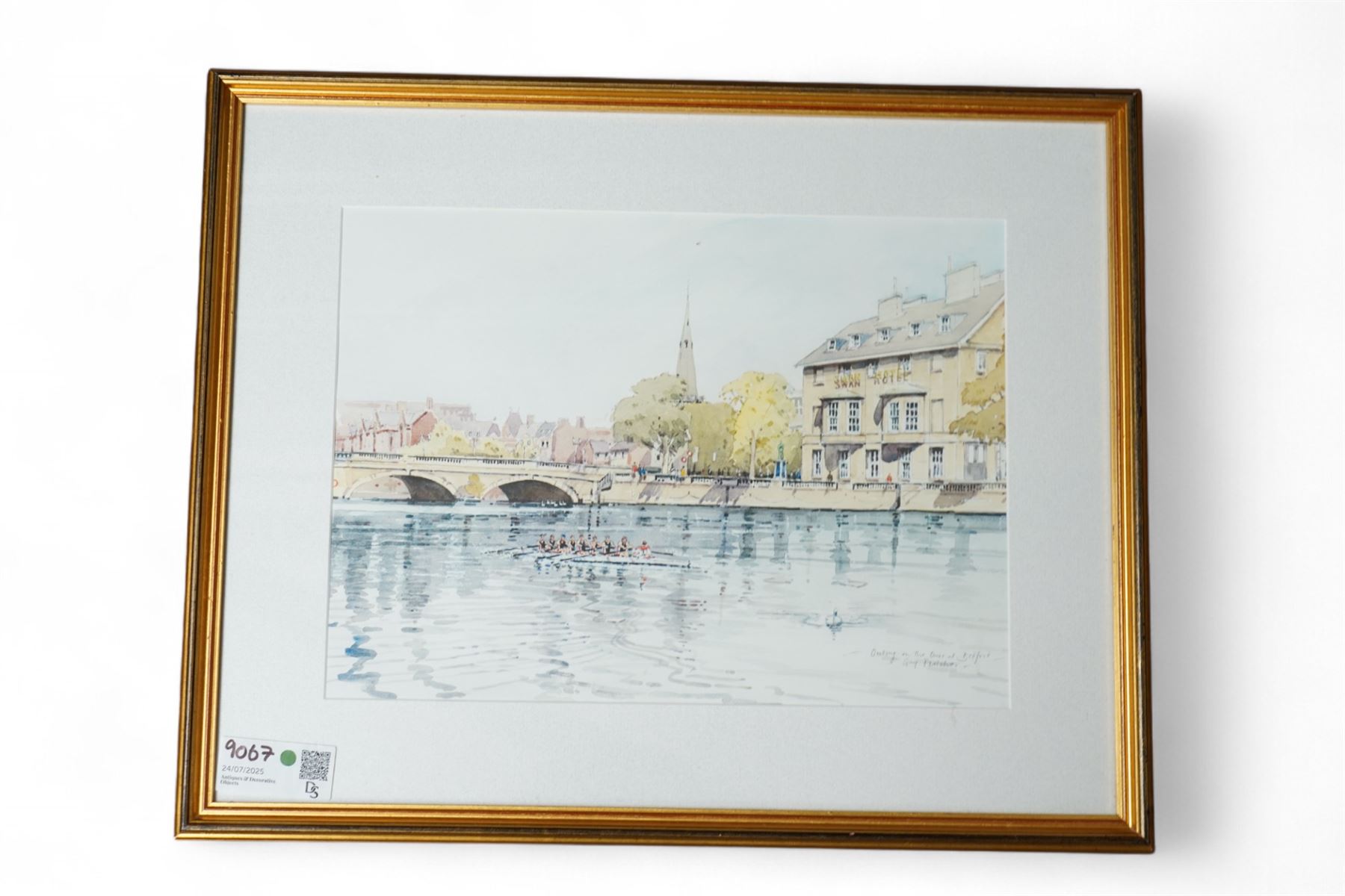 Collection of framed artworks (4), including Richard Redfern (British  1873-1913): Grazing stags in a mountainous landscape, watercolour 