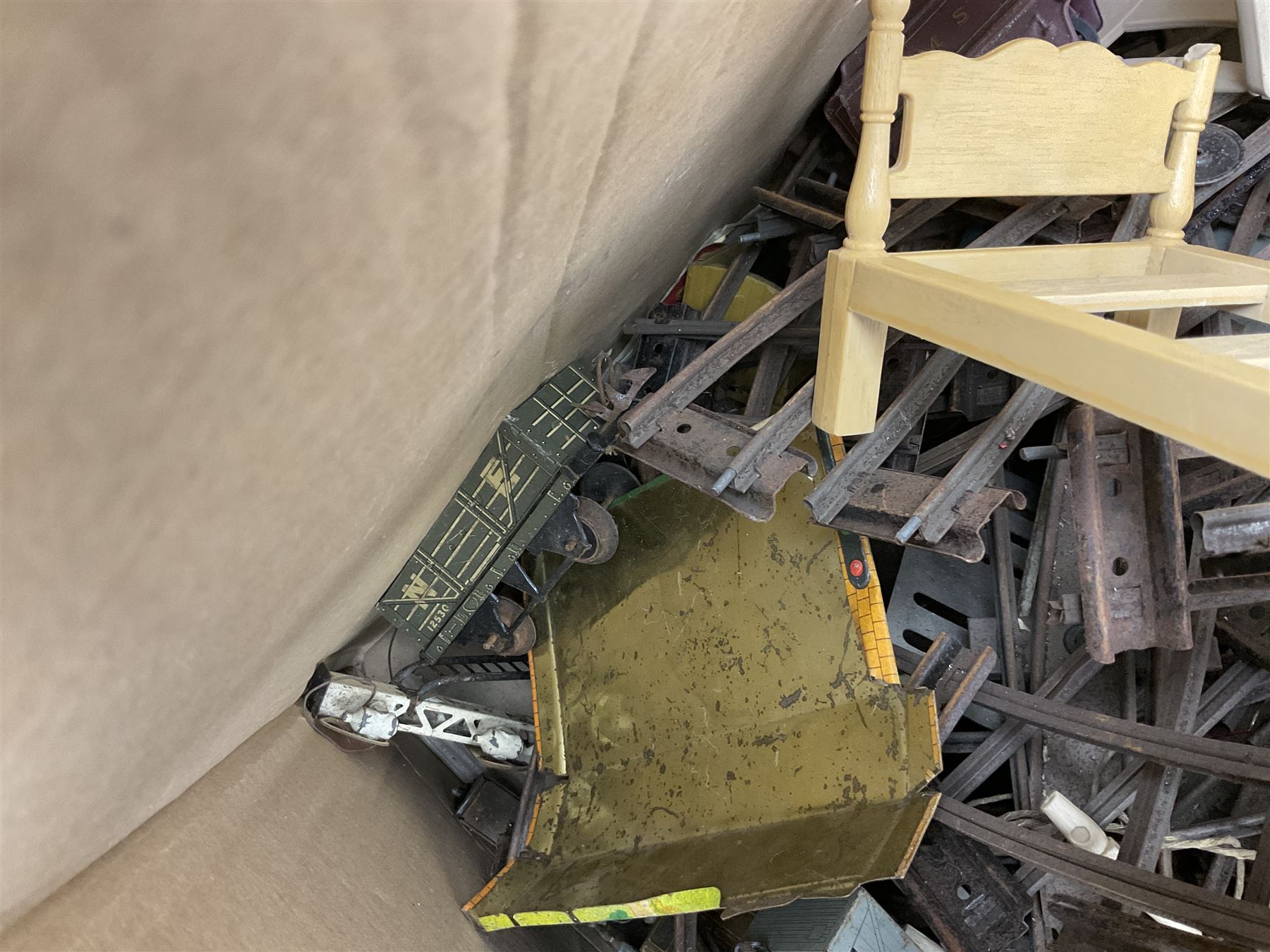 Hornby track together with Dinky Super toys, Corgi Major toys etc 