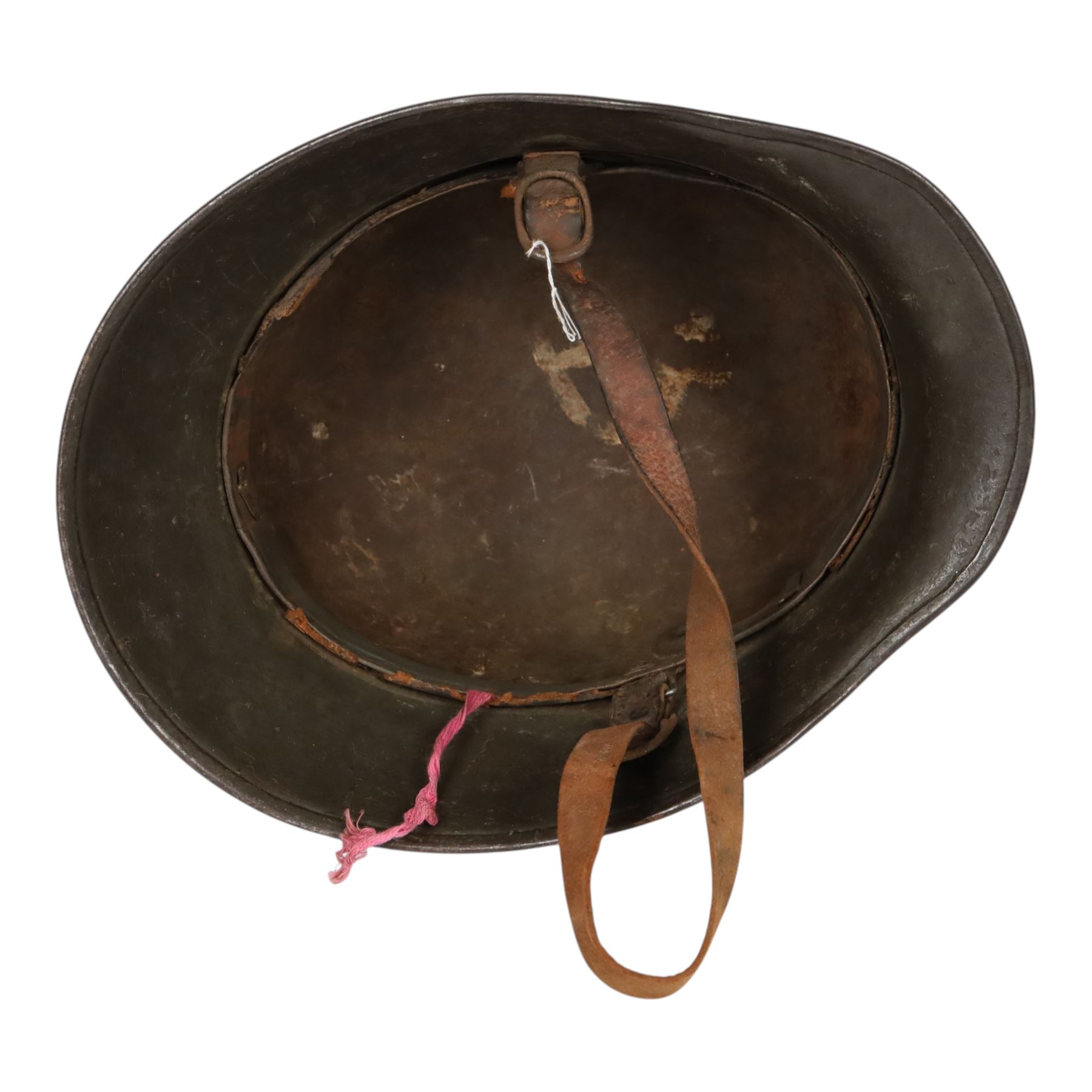 German M16 army helmet, B painted inside, missing liner, with chinstrap