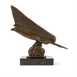 After Riviere - The Comet, upon a square marble base, H17cm