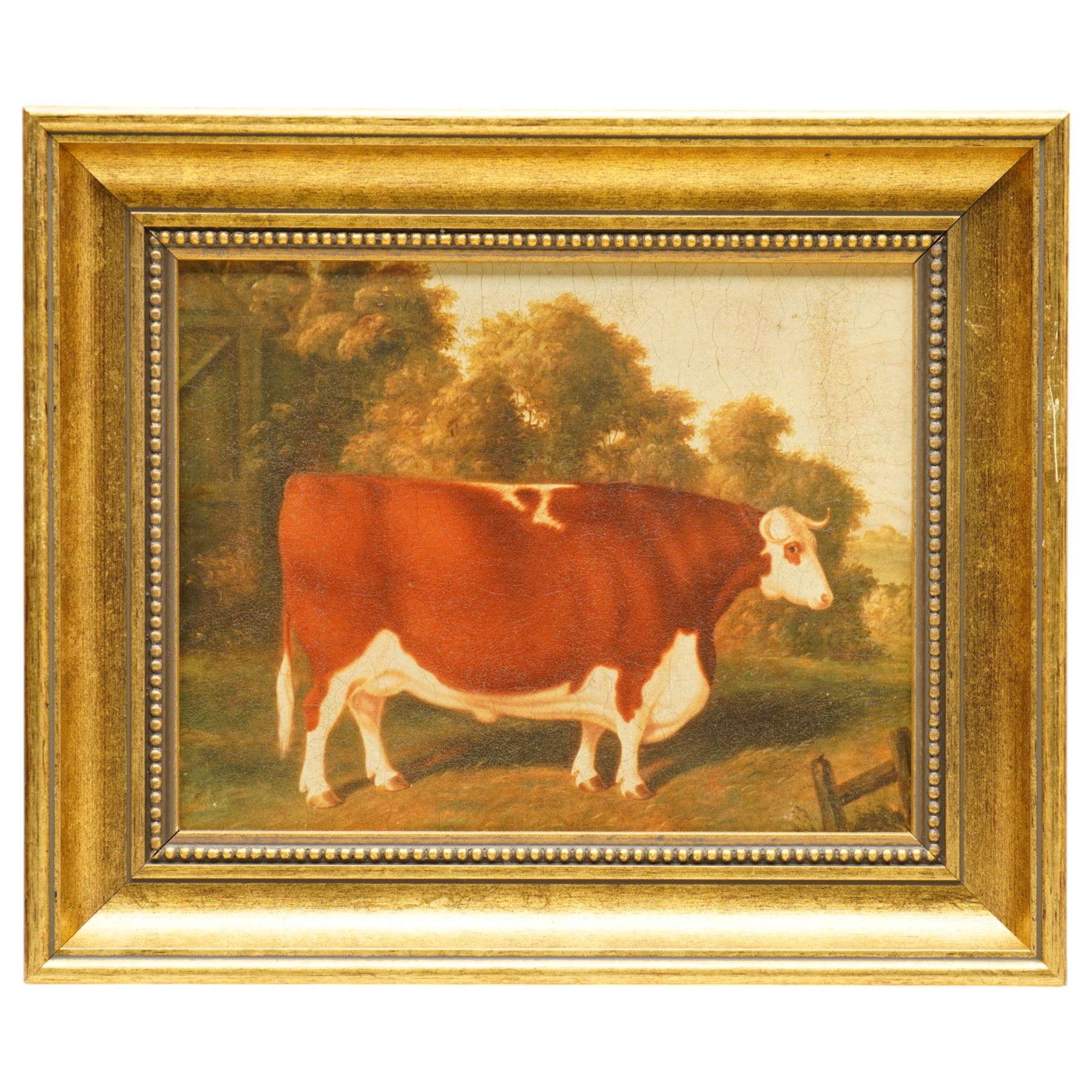 English Naive School - Prize Farm Animals, set of four colour prints 19cm x 24cm (4)