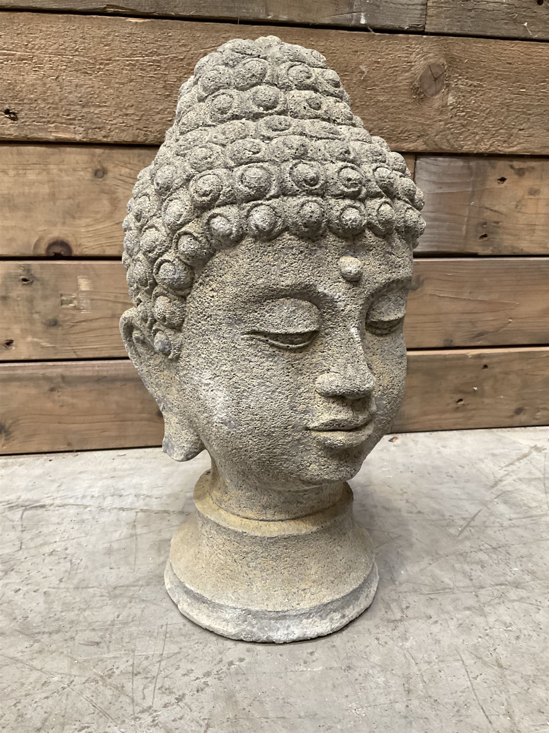 Small cast stone Thai Buddha head