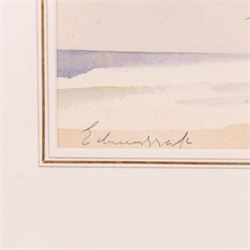 Edward Seago RWS RBA (British 1910-1974): Sea Anglers on a Beach, watercolour signed in pencil, later title verso 25cm x 36.5cm 