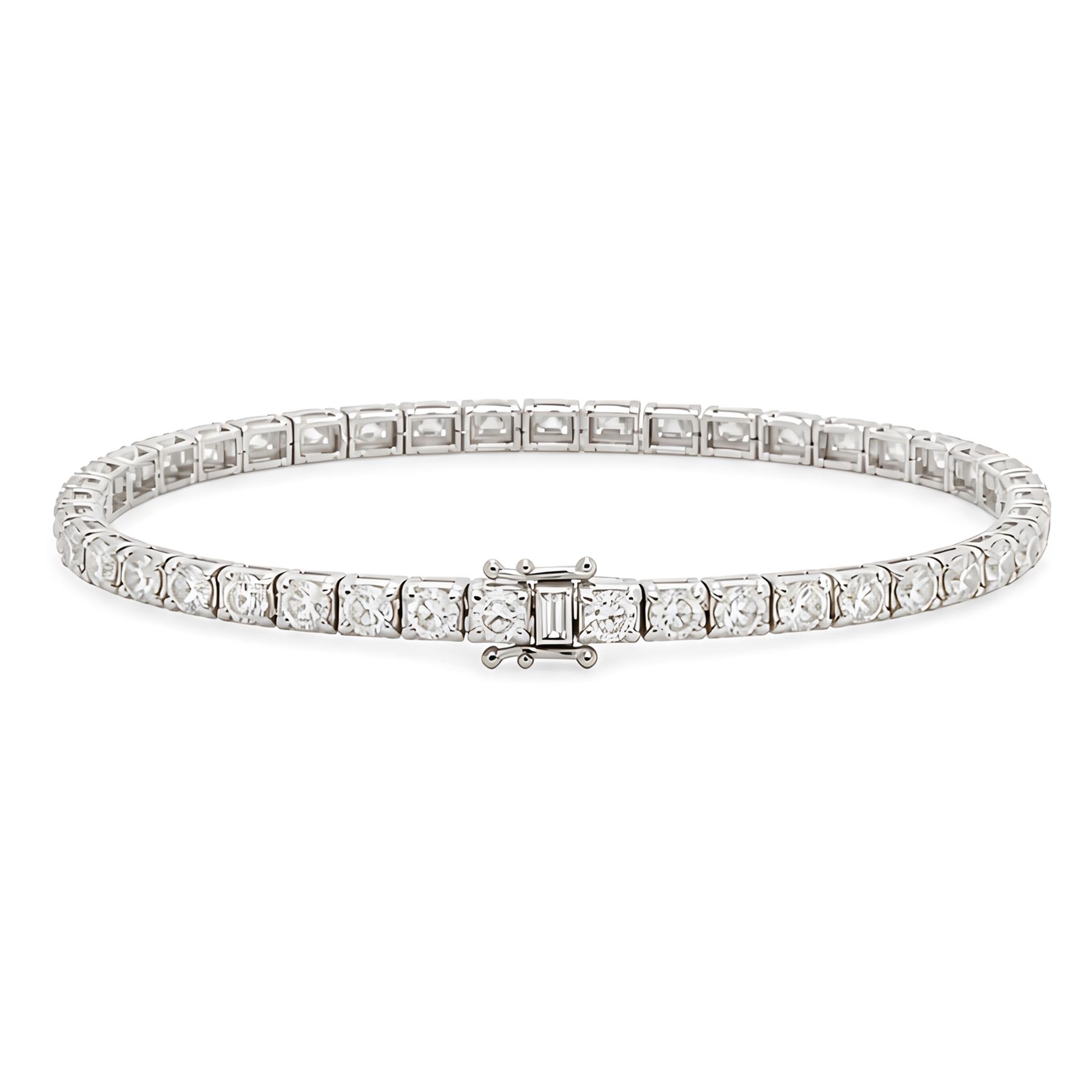 18ct white gold diamond bracelet, set with thirty-eight round brilliant cut diamonds, stamped 750, total diamond weight approx 11.45 carat