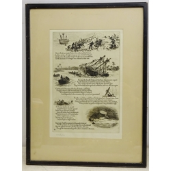  William Lionel Wyllie (British 1851-1931): `Our Fathers, To The Memory of the nameless killed and wounded` poem by Ronald A. Hopwood R.N., plate 111 from a series of four illustrated etchings, signed in pencil 33x 22cm  