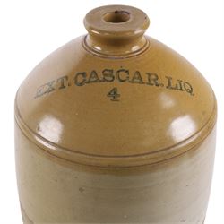 Stoneware flagon, marked Ext. Cascar. Liq 4 to the lid, H50cm 