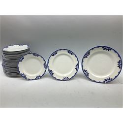 Burgess and Leigh Middleport pottery dinner wares decorated in the ‘Milford’ pattern, to include lidded tureens, graduated meat plates, dinner plates etc 