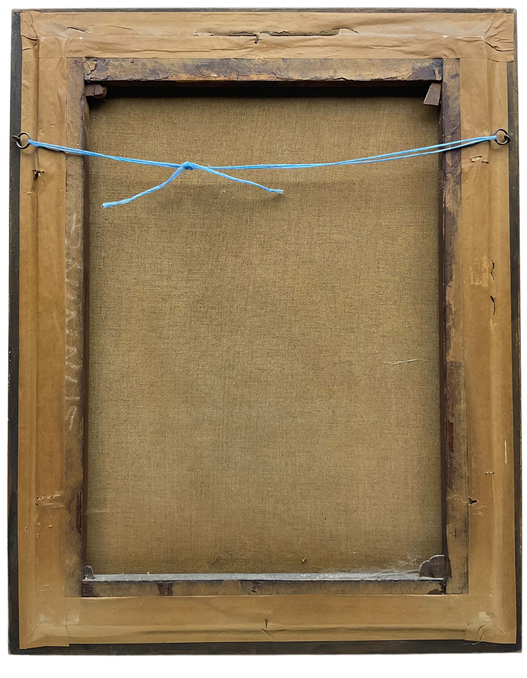 Anton Hölperl (Czech/Austrian 1820-1888): Girls Spinning, Embroidering and Grinding Coffee in Traditional Gowns, set three oils on canvas signed and dated 1863, 57cm x 43cm (3)