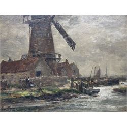 Owen Bowen (Staithes Group 1873-1967): Cley Windmill - Norfolk, oil on canvas signed 35cm x 45cm