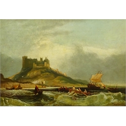 John Wilson Carmichael (British 1799-1868): Bamburgh Castle Northumberland, oil on canvas signed 31cm x 44cm
Provenance: private collection; with Christies 'Maritime Art' 23rd May 2012, Lot 183
