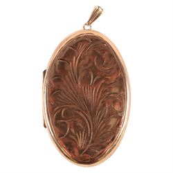 9ct gold oval locket pendant, hallmarked