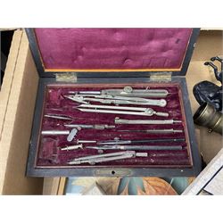 Johnson Bros Indies pattern tea and dinner wares, painted metal female bust on wooden plinth, three radios including one Roberts, Zenit B camera body, Polaroid 1000 land camera, Lorus wristwatch, and other ceramics etc, in four boxes