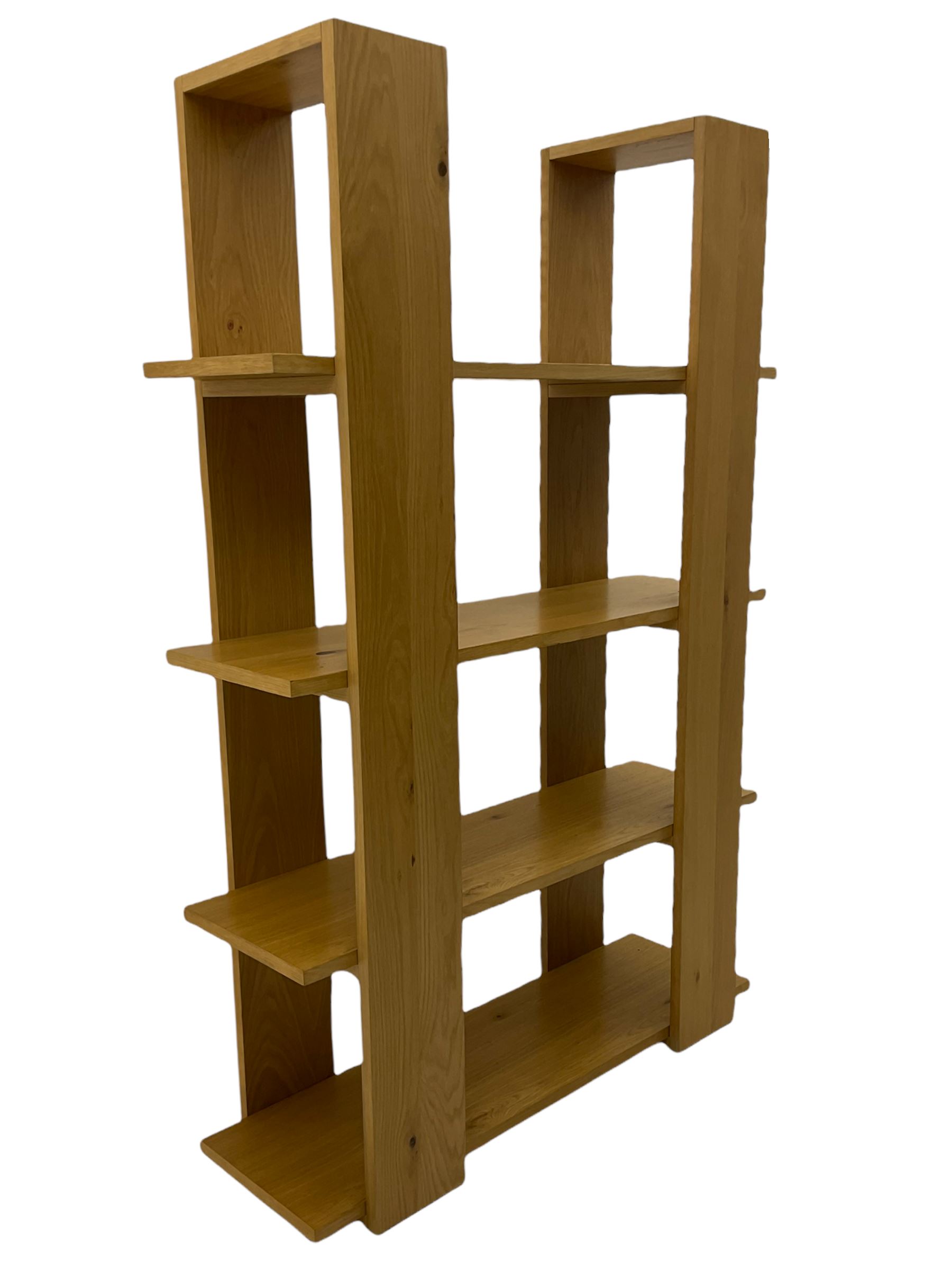 Light oak finish storage bookcase