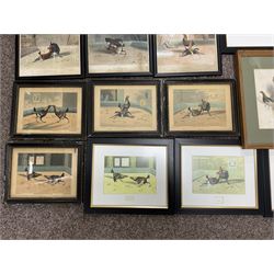 After Newton Fielding (British 1799-1856): Set of six 19th century cock fighting prints pub. Rudolph Ackermann, together with various later cock fighting prints