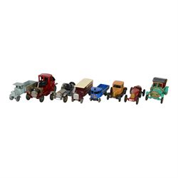 Thirty-four Matchbox/Lesney Models of Yesteryear diecast models, including Lesney No. 12 Horse Bus, No. 3 Tramcar, No.6 Supercharged Bugatti Type 35, No.2 London Bus and No.4 Shand Mason Horse Drawn Fire Engine, twenty-six boxed, eight loose
