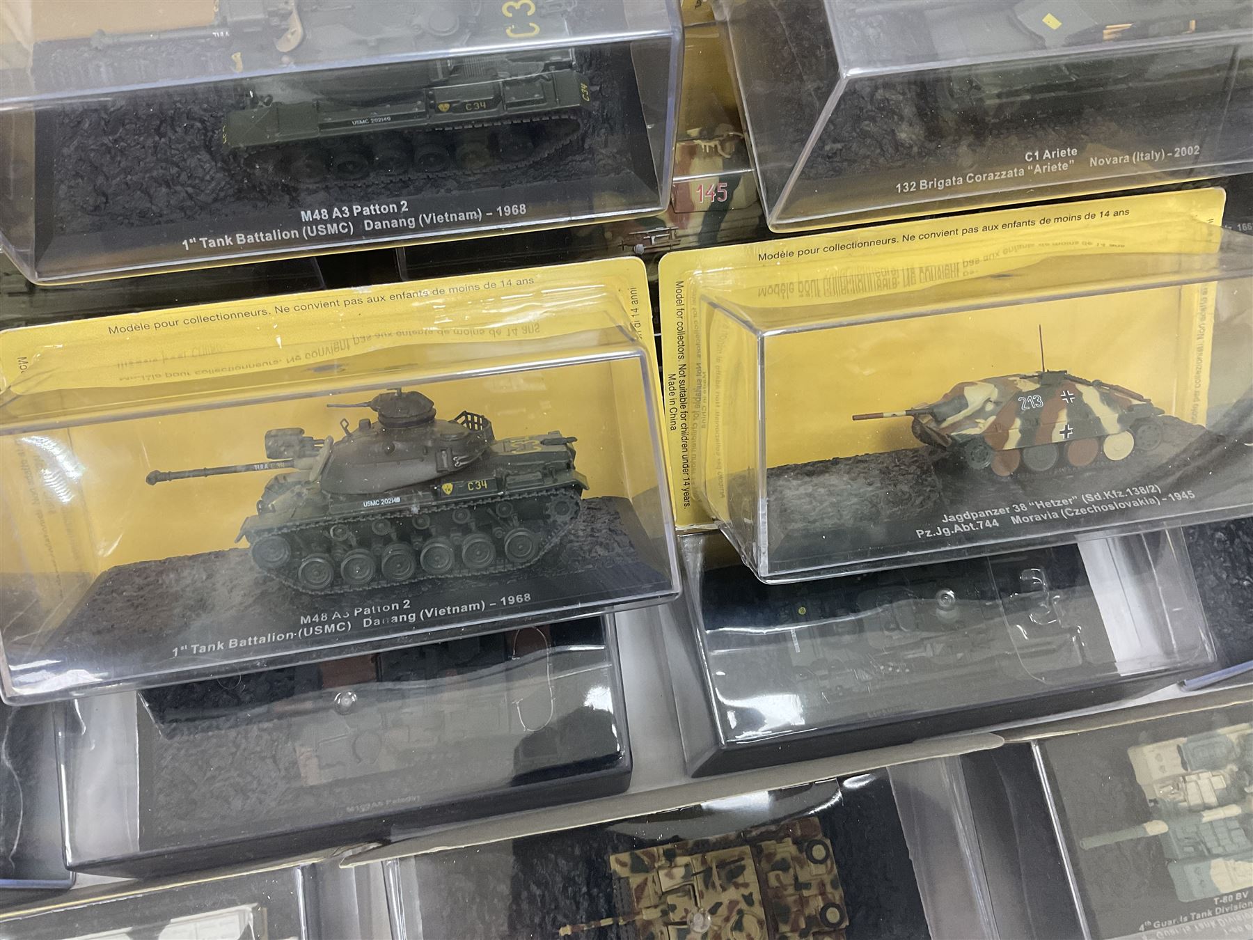 DeAgostini The Combat Tanks Collection -  forty-six periodical issued die-cast models of tanks; in plastic display cases in unopened blister packs (46)