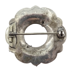 Edwardian Scottish silver dirk kilt pin by Adie & Lovekin Ltd, Birmingham and a Scottish silver circular hardstone brooch