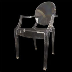Philippe Starck for Kartell - 'Louis Ghost' chair, designed by Philippe Starck, inspired by the Louis XV style in transparent polycarbonate