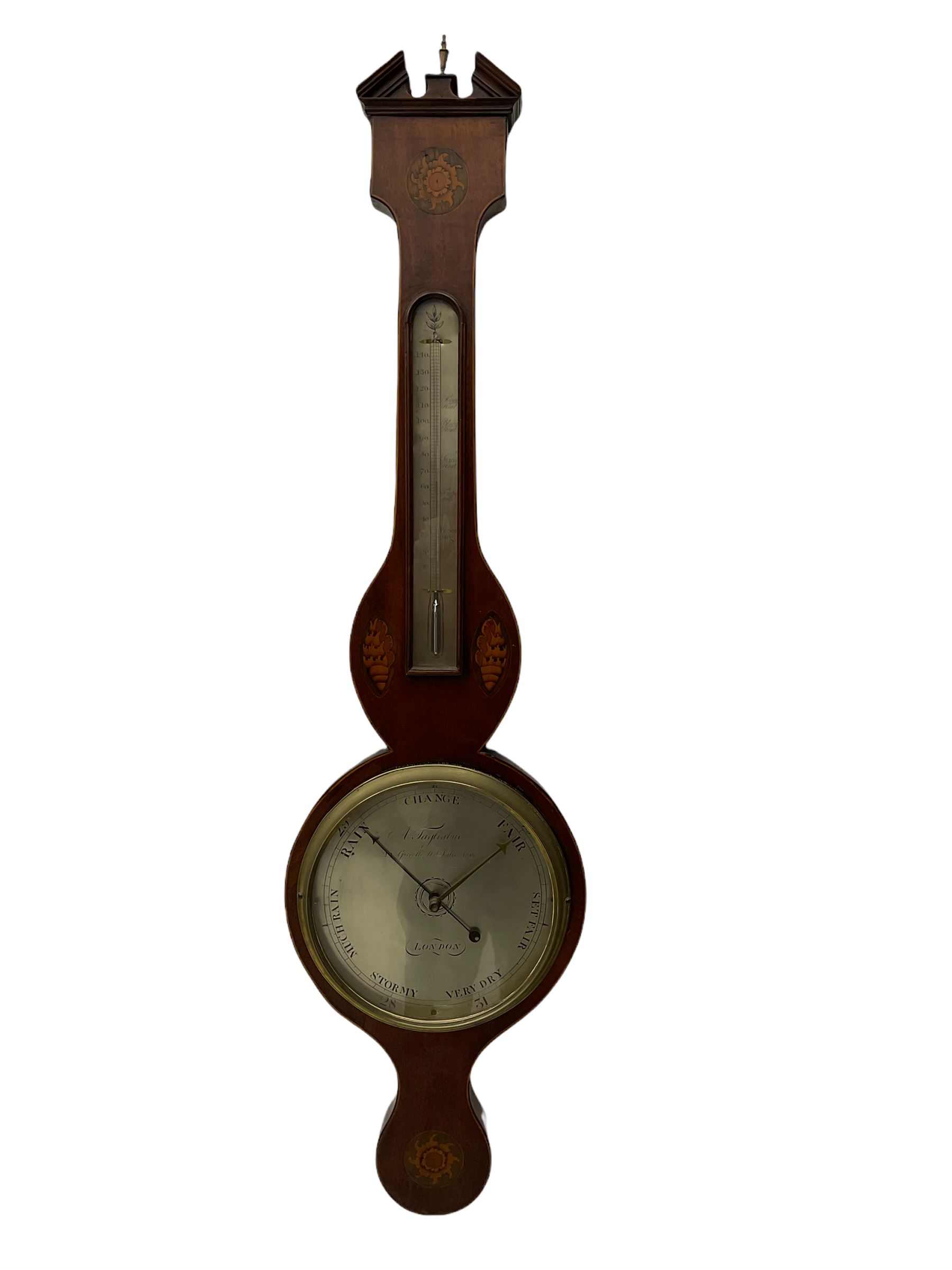 An early 19th century William IV mercury wheel barometer with a rosette