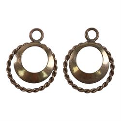 9ct gold jewellery, including three chains, chain links and single earring