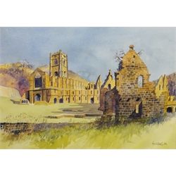  Fred Williams (British 1930-1986): 'Fountains Abbey', watercolour signed and dated '84, signed and titled on artists label verso 51cm x 72cm  
