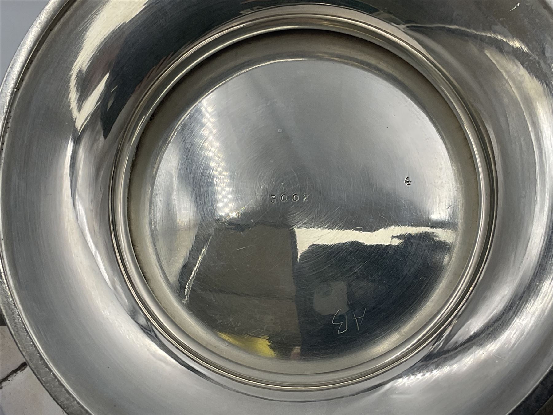 1920s five-piece silver tea service, comprising teapot, coffee pot, hot water pot, twin handled open sucrier and milk jug, each of squat circular form with shaped rim, the teapot, coffee pot and hot water pot each with ebonised handle and finial, the sucrier and milk jug with acanthus capped scroll handles, all upon circular foot, hallmarked R F Mosley & Co, Sheffield 1926 & 1927, tallest H24cm